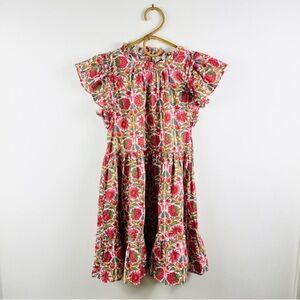 Caroline Constas Floral block print Pink Dress SZ M